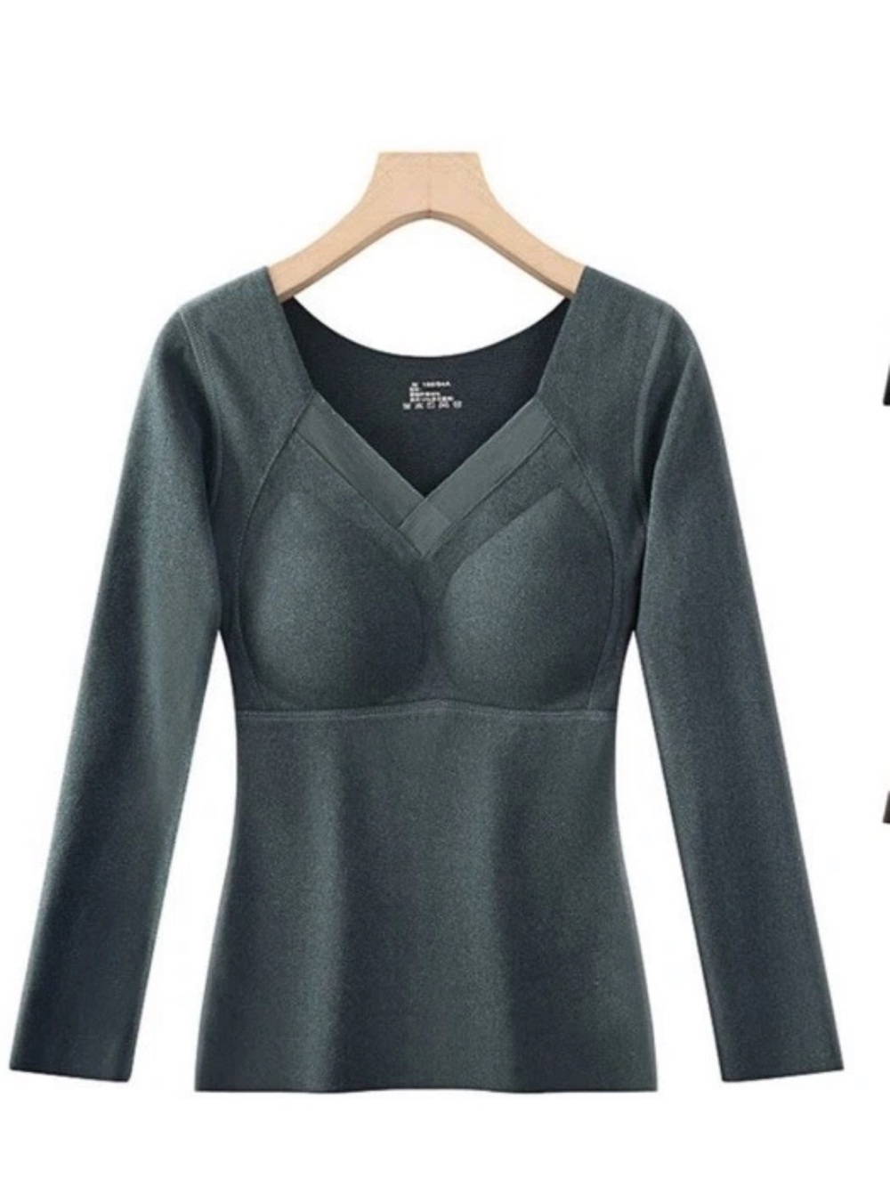 Long Sleeve Sculpting Top in Deep Slate Gray